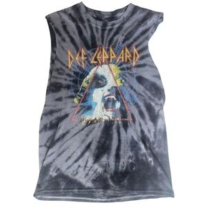 Original Def Leppard Black Tye Dye T-shirt Size M